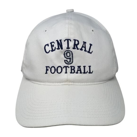 Central 9 Football Snapback Cap White One Size Adjustable Embroidered Kudzu - Picture 1 of 9